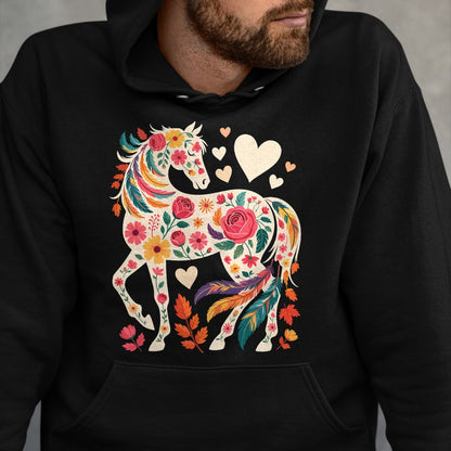Best Horse Lover Shirt , Funny Horse UnisexT-Shirt/Hoodie/Sweatshirt HLT00 - Floral Horse Equestrian Western Cowgirl T-Shirt