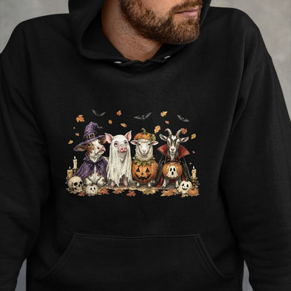 Best Farmer Life Shirt, Funny Farmer UnisexT-Shirt/Hoodie/Sweatshirt HLT00 - Halloween Farm Animals Cow Pig Sheep Goat Fall Farmer Spooky Long Sleeve T-Shirt