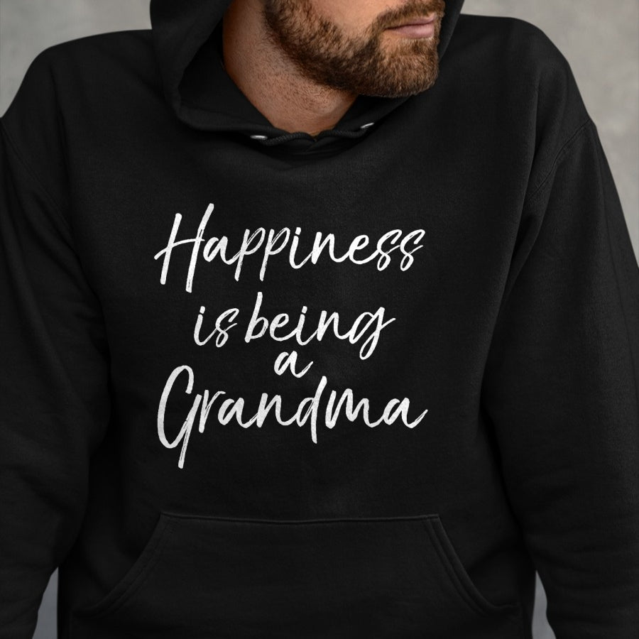 Best Grandma Shirt, Proud Grandma Unisex T-Shirt/Hoodie/Sweatshirt HLT00 - Womens Grandmother Gift from Grandkids Happiness is Being a Grandma V-Neck T-Shirt