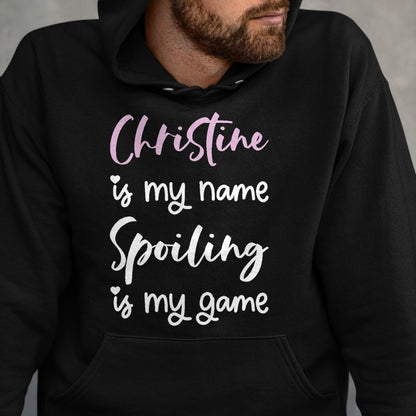 Best Wife Shirt, Wife and Husband Unisex T-Shirt/Hoodie/Sweatshirt HLT00 - Christine Name Personalized Women Spoiled Girl Cute Pink T-Shirt (1)