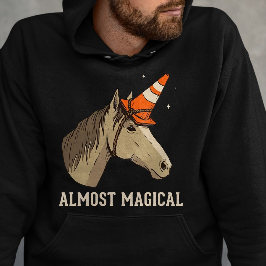 Best Horse Lover Shirt , Funny Horse UnisexT-Shirt/Hoodie/Sweatshirt HLT00 - Almost Magical Funny Horse Traffic Cone Unicorn T-Shirt