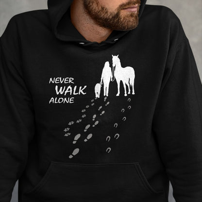 Best Horse Lover Shirt , Funny Horse UnisexT-Shirt/Hoodie/Sweatshirt HLT00 - Dog horse - never walk alone - horse fan dog lover T-Shirt