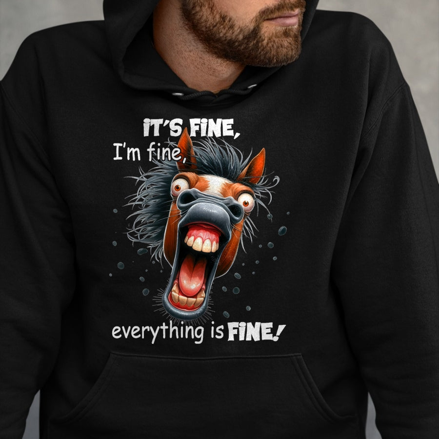 Best Horse Lover Shirt , Funny Horse UnisexT-Shirt/Hoodie/Sweatshirt HLT00 - Funny Horse It_s Fine I_m Fine Everything Is Fine T-Shirt