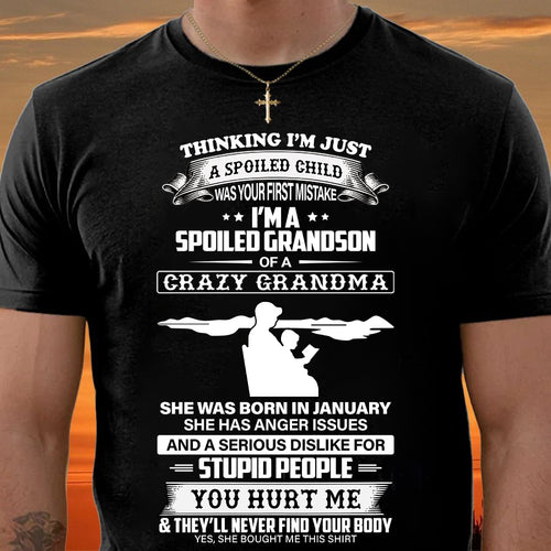 Spoiled by Grandma Shirt January Edition – From Grandma to Grandson NTTD01 (SKU-GMS2-01)
