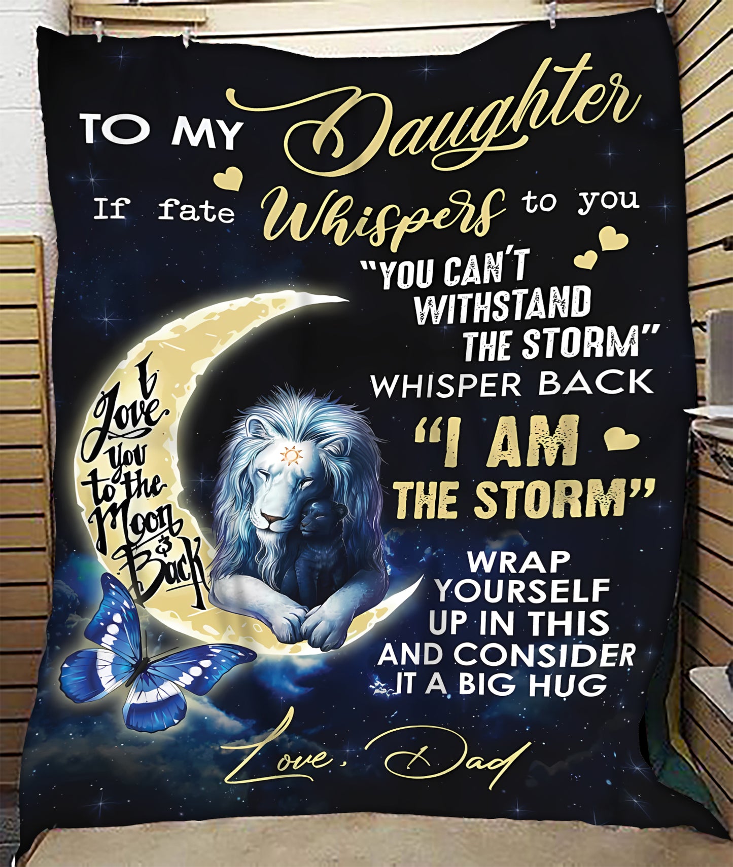 Dad to Daughter Blanket –Moon & Lion Design (SKUB06-86)
