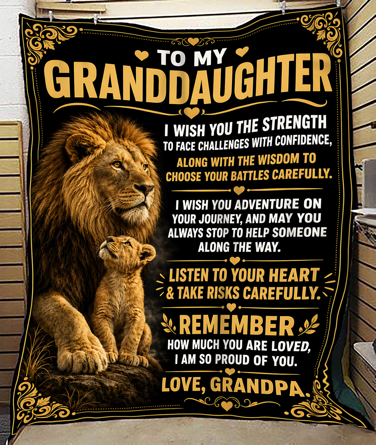 BLANKET FOR GRANDDAUGHTER – COMFORT & WARMTH GIFT FROM GRANDPA  Sherpa Fleece Quilt Blanket NTTD00 (SKU2608-195)
