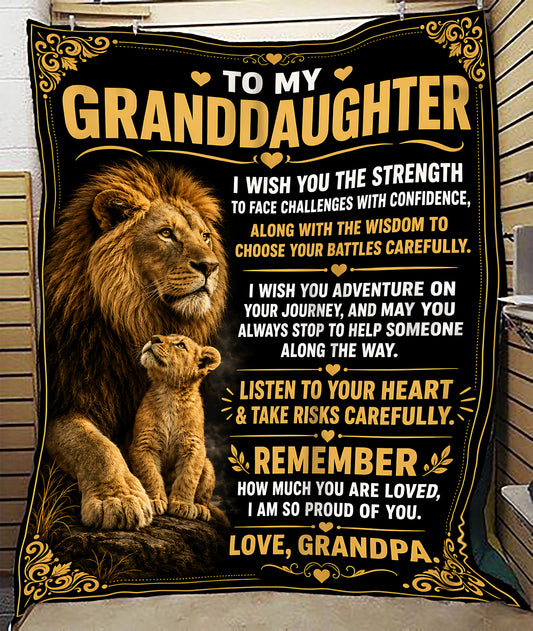 BLANKET FOR GRANDDAUGHTER – COMFORT & WARMTH GIFT FROM GRANDPA  Sherpa Fleece Quilt Blanket NTTD00 (SKU2608-195)