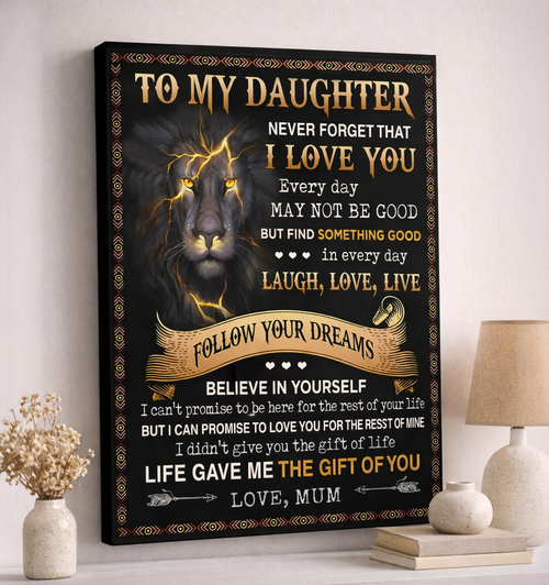 CANVAS FOR DAUGHTER - BEST GIFT FROM MOM - NTTD00 (SKU2604-190)