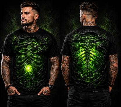 3D Skeleton T-Shirt – Funny Illusion Shirt for Men - Funny T-Shirt A04-2 NTTD00 (SKU3D2608-234)