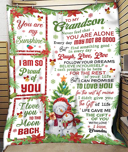 BLANKET FOR GRANDSON – COMFORT & WARMTH CHRISTMAS GIFT FROM GRANDMA  Sherpa Fleece Quilt Blanket NTTD00 (SKUB10-183)
