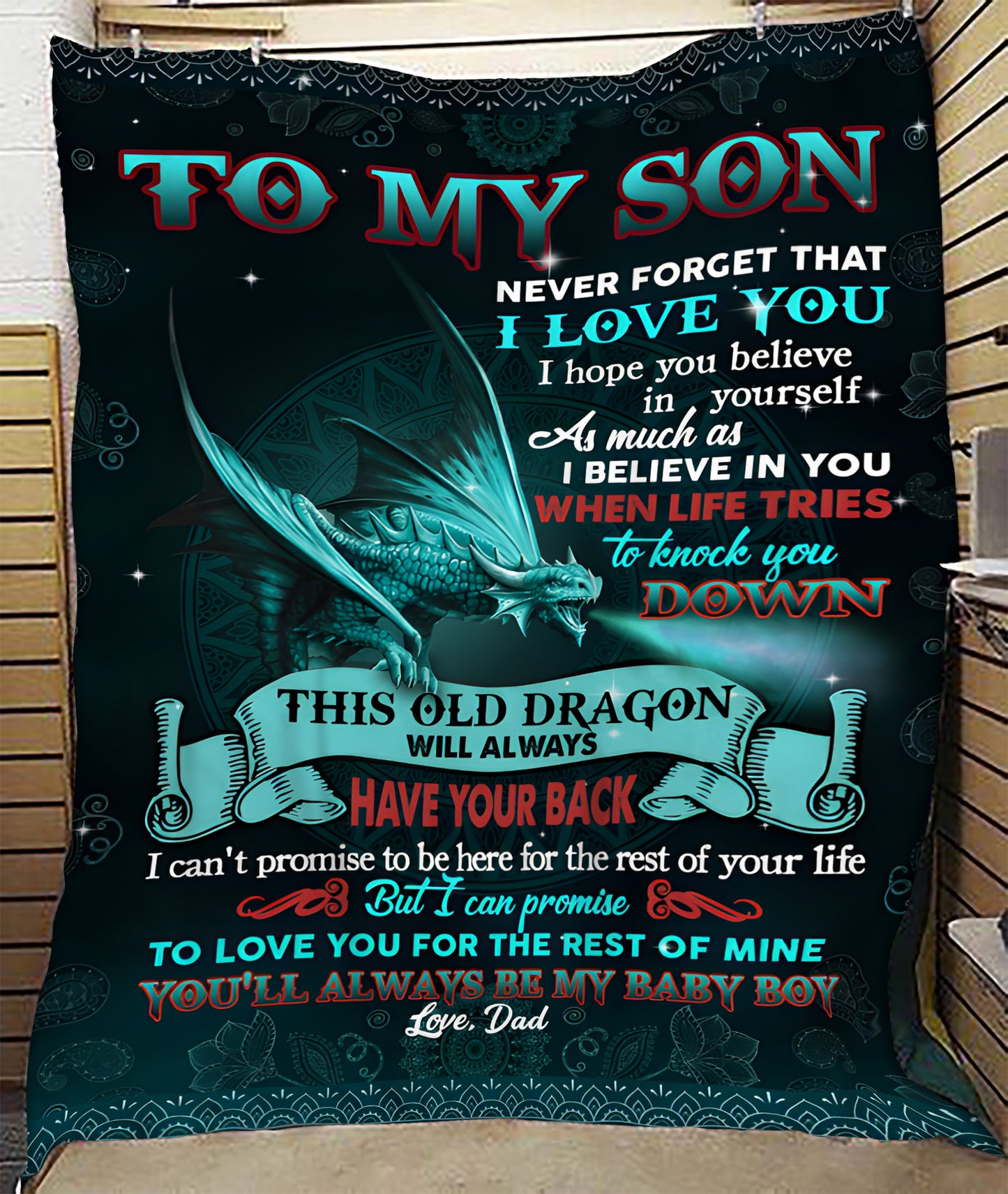 BLANKET FOR SON – COMFORT & WARMTH GIFT FROM DAD Sherpa Fleece Quilt Blanket NTTD00 (SKU2604-250)