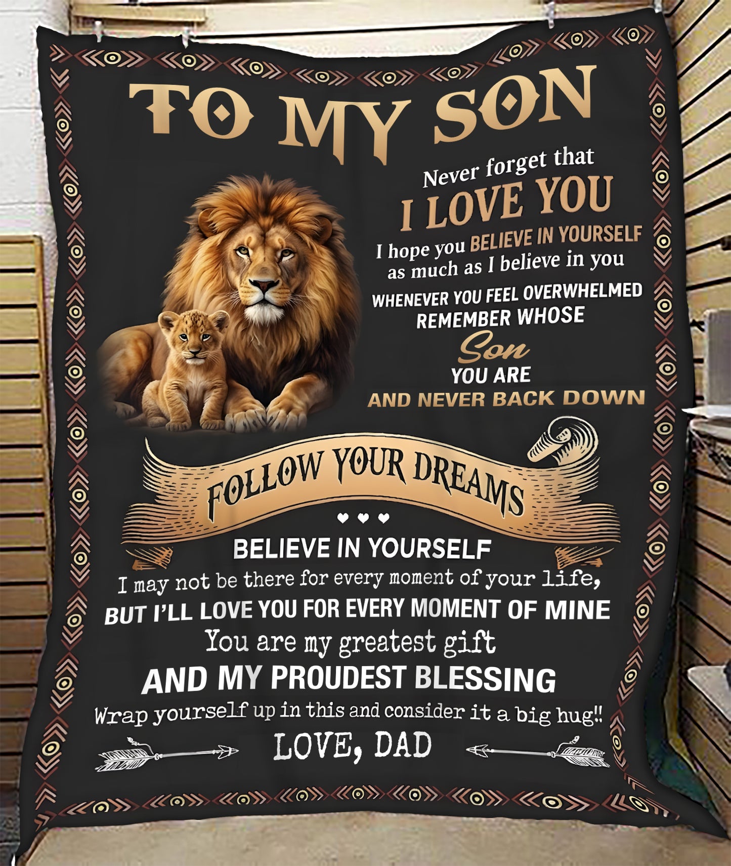BLANKET FOR SON – COMFORT & WARMTH GIFT FROM DAD Sherpa Fleece Quilt Blanket NTTD00 (SKU2604-102)