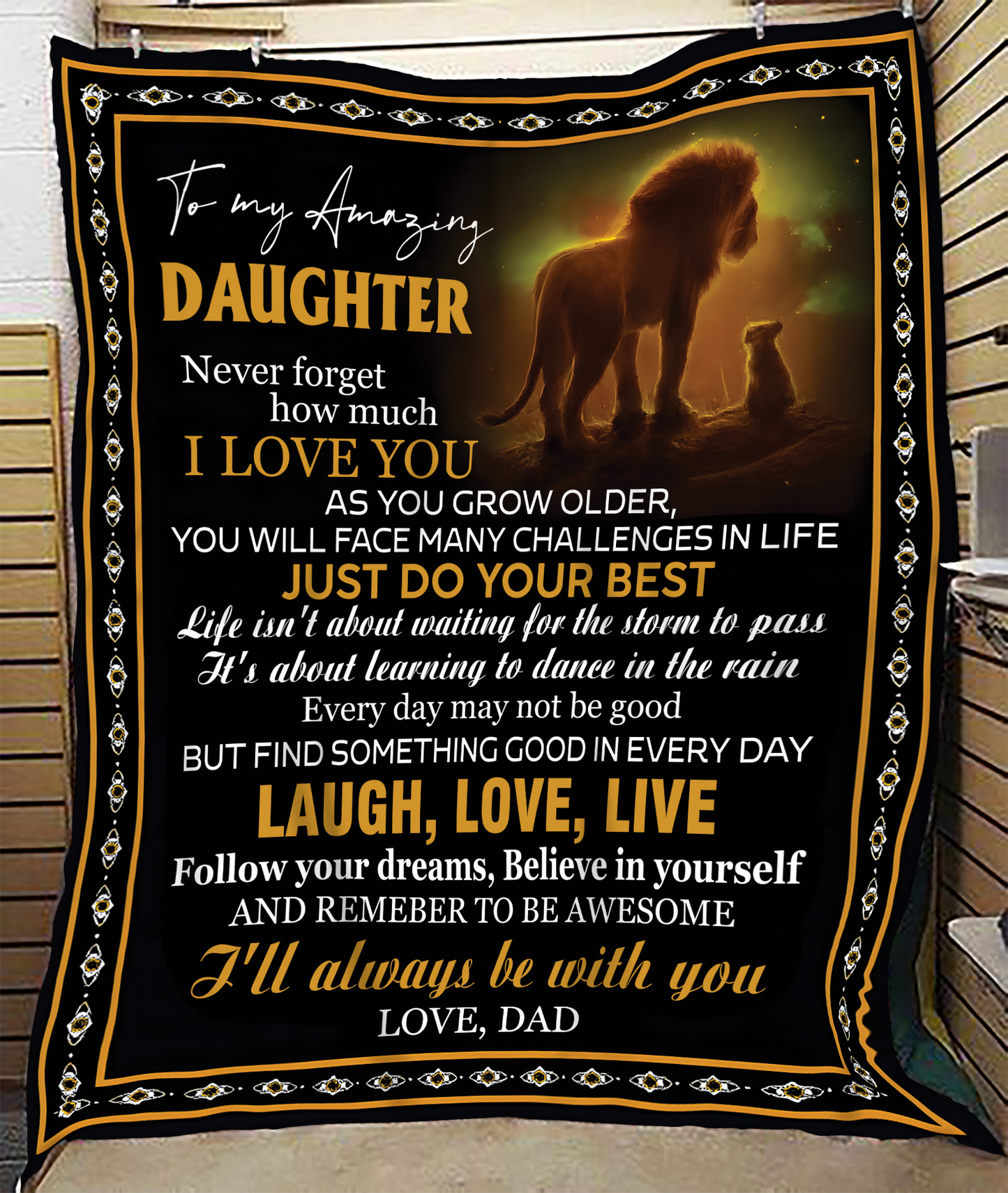 BLANKET FOR DAUGHTER – COMFORT & WARMTH GIFT FROM DAD Sherpa Fleece Quilt Blanket NTTD00 (SKUB12-68)