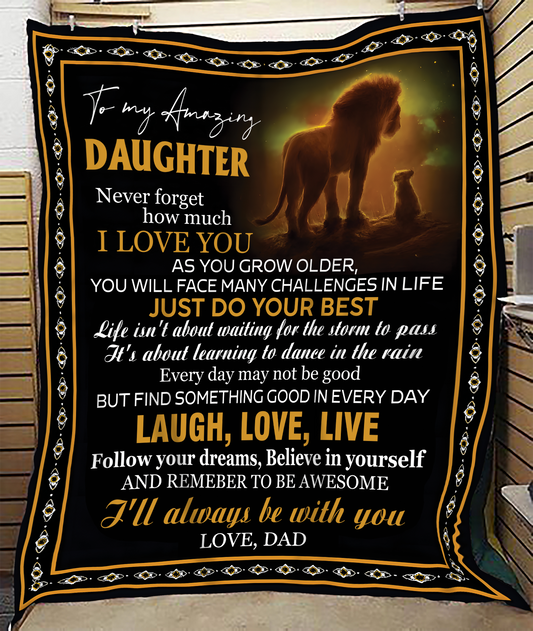 BLANKET FOR DAUGHTER – COMFORT & WARMTH GIFT FROM DAD Sherpa Fleece Quilt Blanket NTTD00 (SKUB12-68)