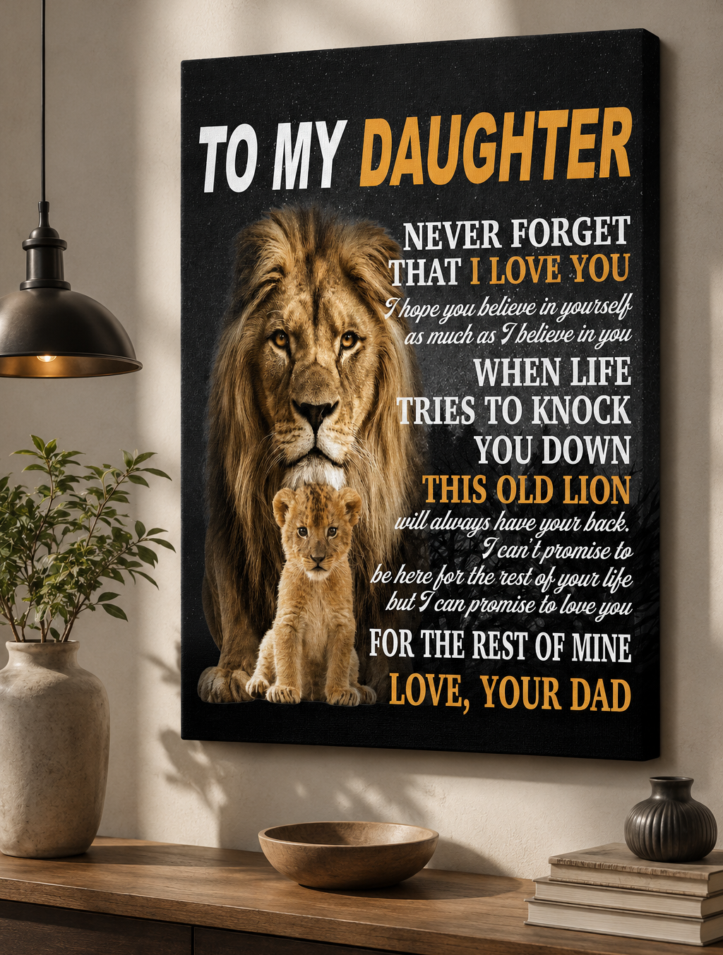 CANVAS FOR DAUGHTER - BEST GIFT FROM DAD - NTTD00 (SKU2605-54)