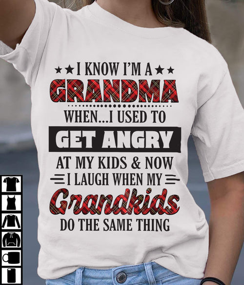 KNOW I'M A GRANDMA WHEN... I USED TO GET ANGRY AT MY KIDS & NOW I LAUGH WHEN MY GRANDKIDS DO THE SAME THING - from grandma NTTD00 (SKU07-111)