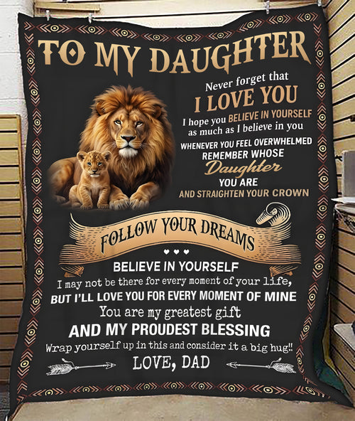 BLANKET FOR DAUGHTER – COMFORT & WARMTH GIFT FROM DAD Sherpa Fleece Quilt Blanket NTTD00 (SKU2604-100)