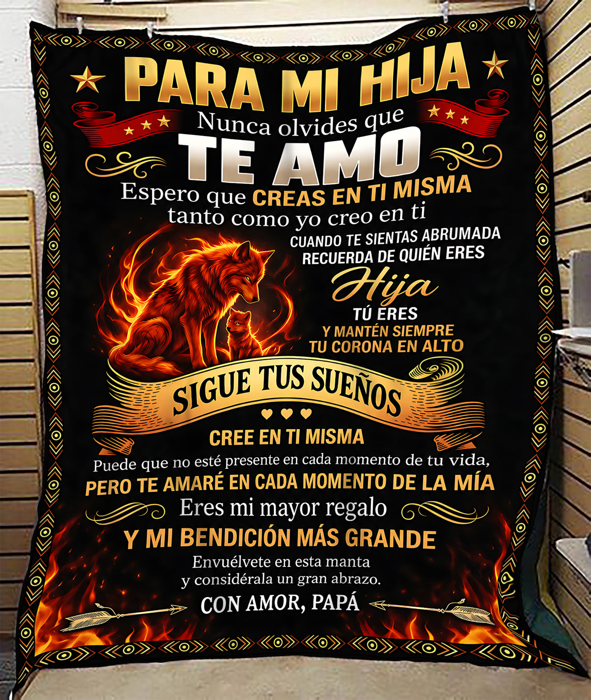PARA MI HIJA – UN REGALO DEL AMOR, CONFORT Y CALIDEZ DE PAPÁ Manta Acolchada de Forro Polar Sherpa (SKU2610-161)