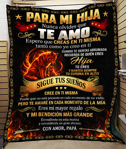 PARA MI HIJA – UN REGALO DEL AMOR, CONFORT Y CALIDEZ DE PAPÁ Manta Acolchada de Forro Polar Sherpa (SKU2610-161)