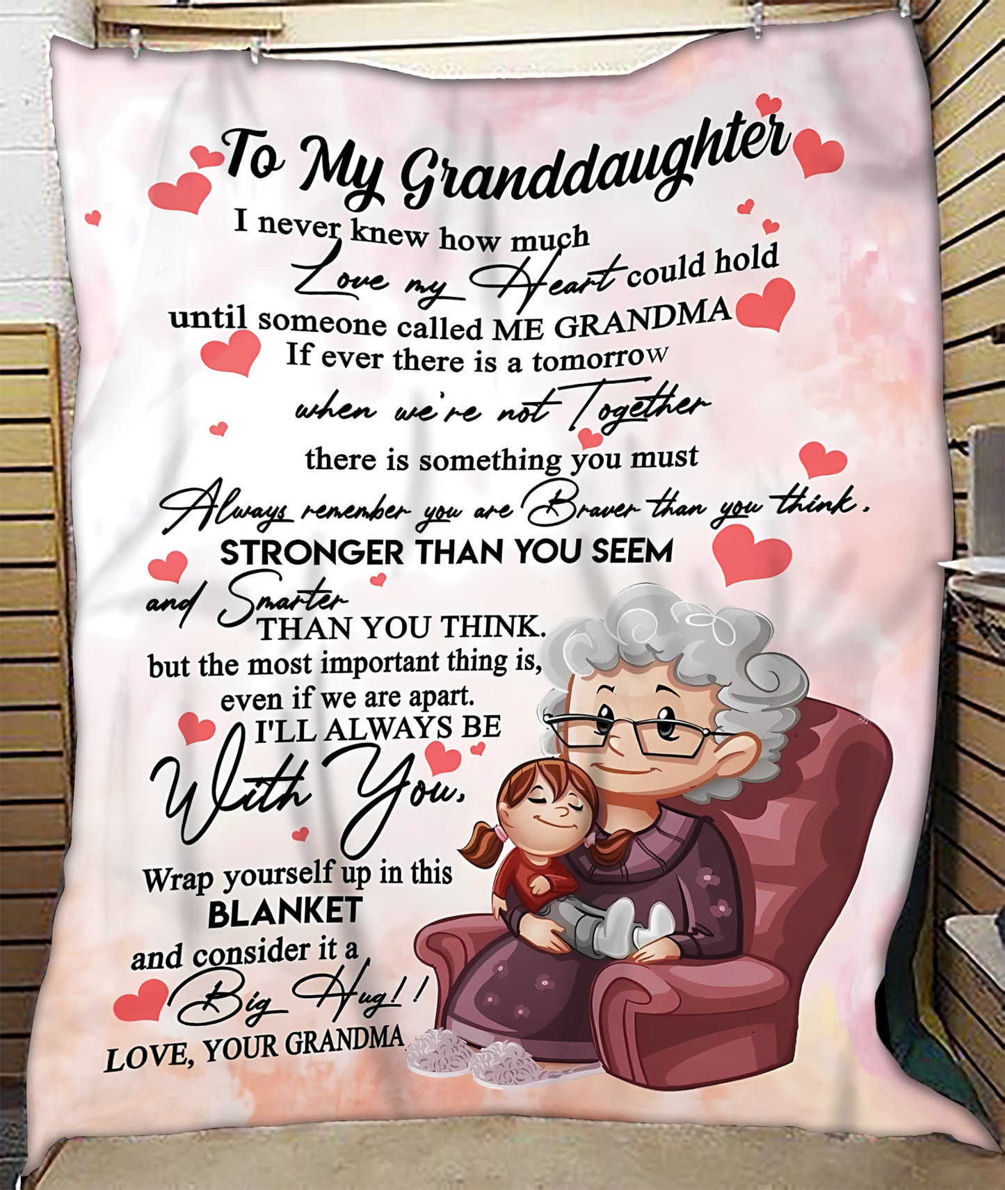 BLANKET FOR GRANDDAUGHTER – COMFORT & WARMTH GIFT FROM GRANDMA  Sherpa Fleece Quilt Blanket NTTD00 (SKUB06-79)