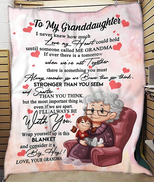 BLANKET FOR GRANDDAUGHTER – COMFORT & WARMTH GIFT FROM GRANDMA  Sherpa Fleece Quilt Blanket NTTD00 (SKUB06-79)