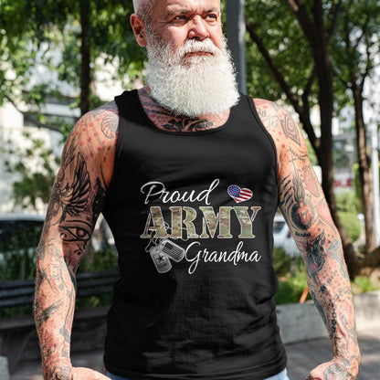 Best Grandma Shirt, Proud Grandma Unisex T-Shirt/Hoodie/Sweatshirt HLT00 - Proud Army Grandma Shirt Military Pride T-Shirt