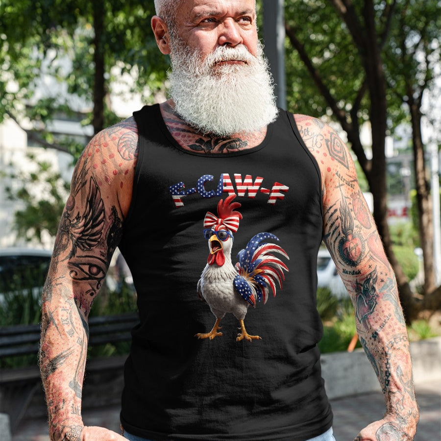Best Farmer Life Shirt, Funny Farmer UnisexT-Shirt/Hoodie/Sweatshirt HLT00 - F Caw F Rooster 4th of July American Flag Fawk Chicken Humor T-Shirt
