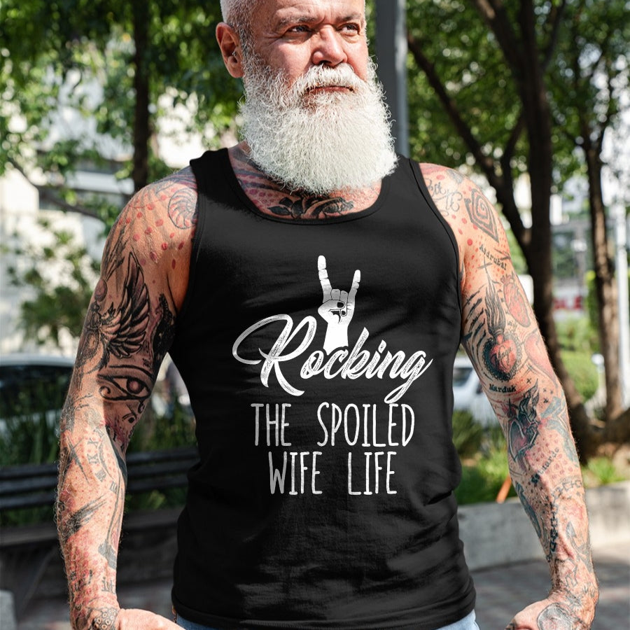 Best Wife Shirt, Wife and Husband Unisex T-Shirt/Hoodie/Sweatshirt HLT00 - Gift for wife T shirt, spoiled wife   Women's Rocking Spoiled Wife Life Rock On Spoiled Wife T-Shirt
