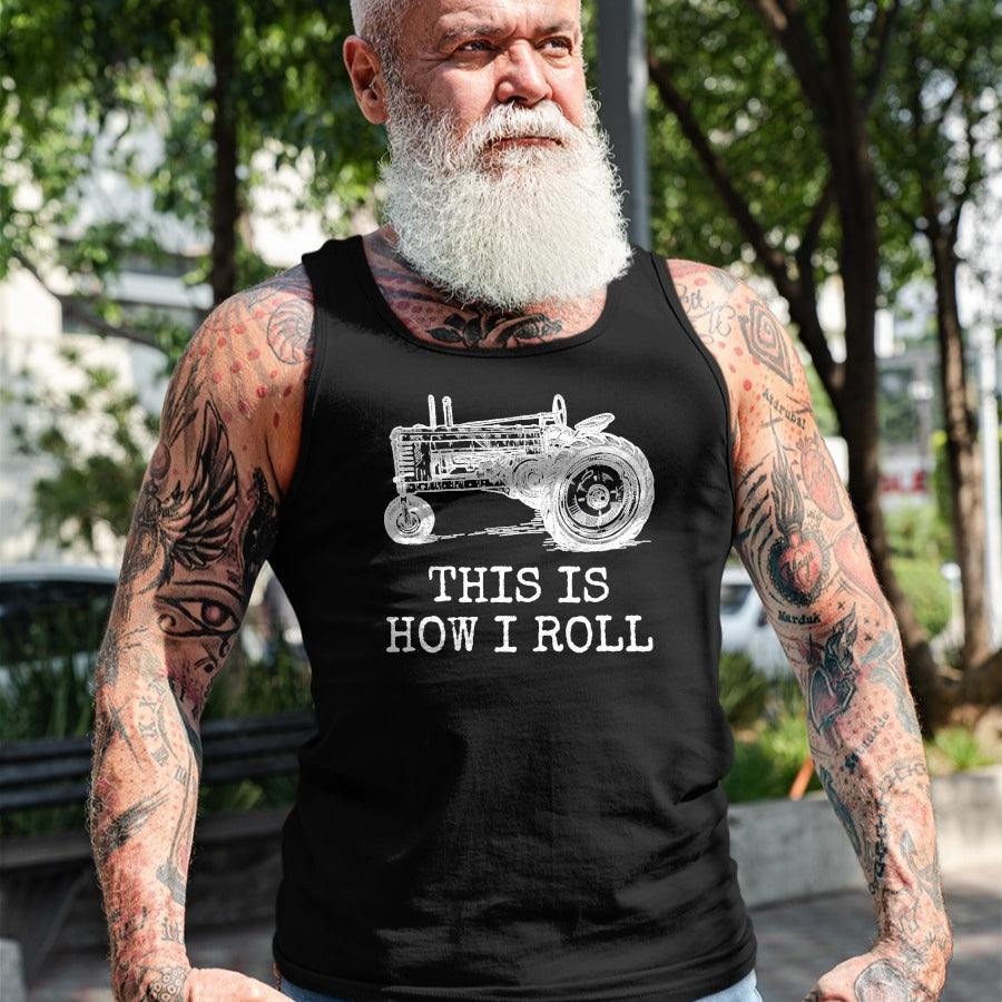 Best Farmer Life Shirt, Funny Farmer UnisexT-Shirt/Hoodie/Sweatshirt HLT00 - Farming This is How I Roll Tractor Farmer T-Shirt, Men, Black, 3X-Large