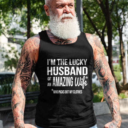Best Wife Shirt, Wife and Husband Unisex T-Shirt/Hoodie/Sweatshirt HLT00 - Gift for wife T shirt, lucky wife   Womens Lucky Husband Of A Wife Who Picks Out My Clothes V-Neck T