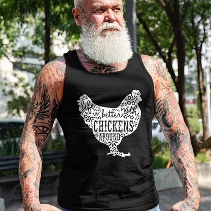 Best Farmer Life Shirt, Funny Farmer UnisexT-Shirt/Hoodie/Sweatshirt HLT00 - Life is Better With Chickens T Shirt Animal Pet Farmer Tee T-Shirt