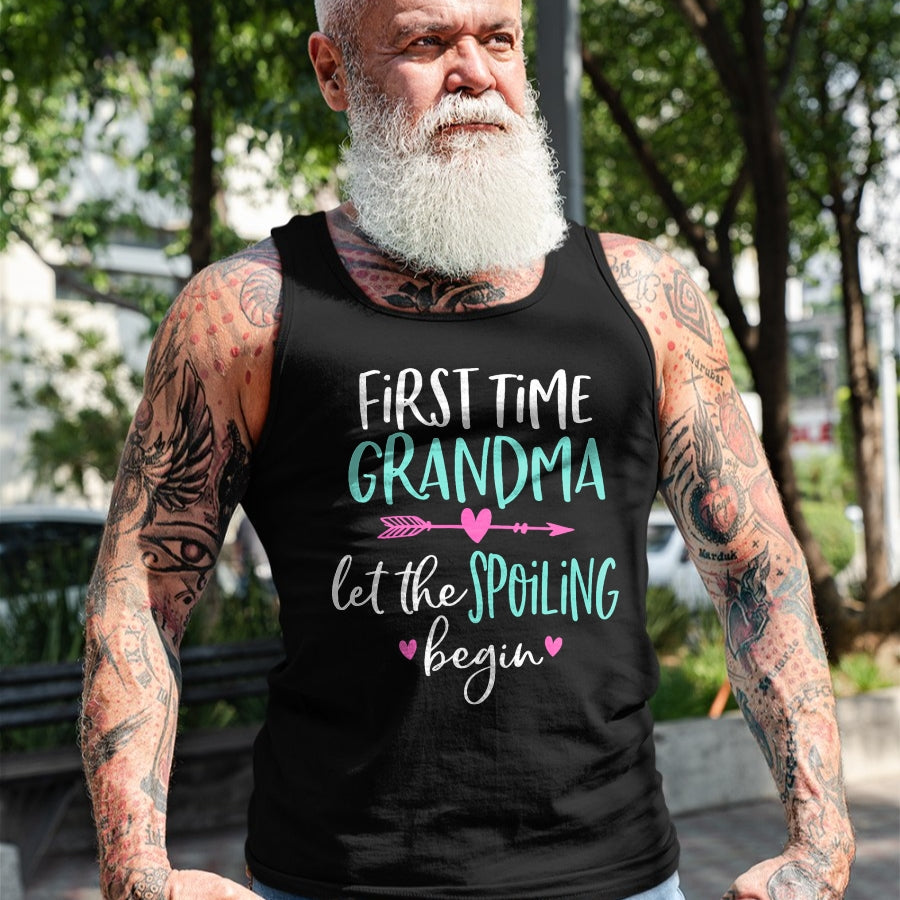 Best Grandma Shirt, Proud Grandma Unisex T-Shirt/Hoodie/Sweatshirt HLT00 - First Time Grandma Let the Spoiling Begin New 1st Time T-Shirt (1)