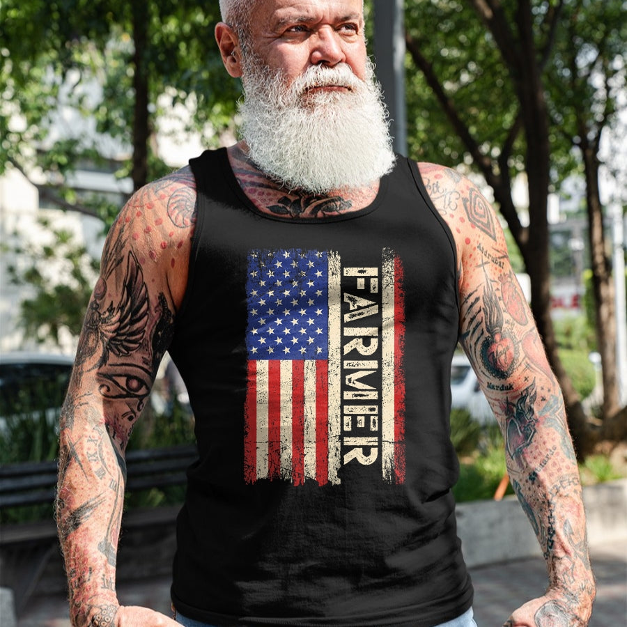 Best Farmer Life Shirt, Funny Farmer UnisexT-Shirt/Hoodie/Sweatshirt HLT00 - Farmer Tractors USA American Flag Patriotic Farming Men Tee T-Shirt