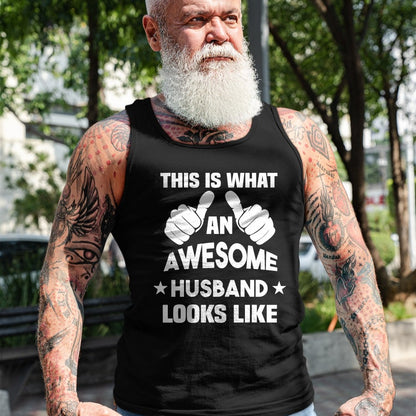 Best Wife Shirt, Wife and Husband Unisex T-Shirt/Hoodie/Sweatshirt HLT00 - This Is What An Awesome Husband Looks Like Gift T-Shirt (1)