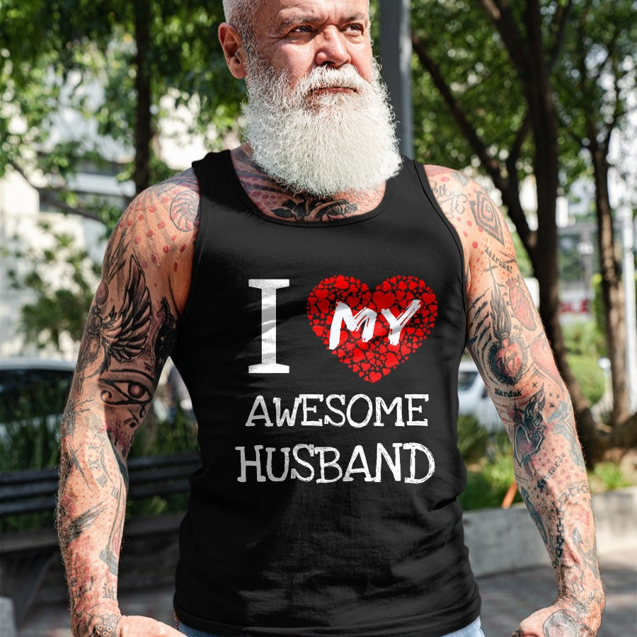 Best Wife Shirt, Wife and Husband Unisex T-Shirt/Hoodie/Sweatshirt HLT00 - I Love My Awesome Husband T-Shirt for Women Gift T-Shirt (1)