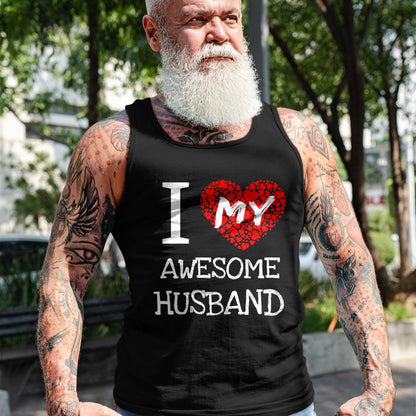 Best Wife Shirt, Wife and Husband Unisex T-Shirt/Hoodie/Sweatshirt HLT00 - I Love My Awesome Husband T-Shirt for Women Gift T-Shirt (1)