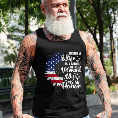Best Wife Shirt, Wife and Husband Unisex T-Shirt/Hoodie/Sweatshirt HLT00 - Gift for wife T shirt, lucky wife   Patriotic Veterans Day Being A Veterans Wife Is An Honor T-Shirt