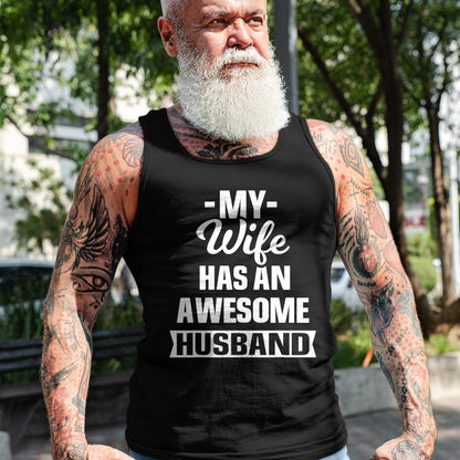 Best Wife Shirt, Wife and Husband Unisex T-Shirt/Hoodie/Sweatshirt HLT00 - Mens My Wife Has An Awesome Husband Funny T-Shirt