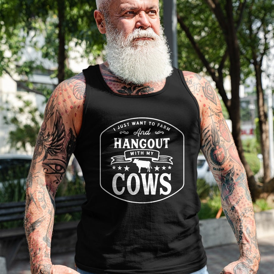 Best Farmer Life Shirt, Funny Farmer UnisexT-Shirt/Hoodie/Sweatshirt HLT00 - Hang Out with My Cows Farming Farmer Cow Herd T-Shirt