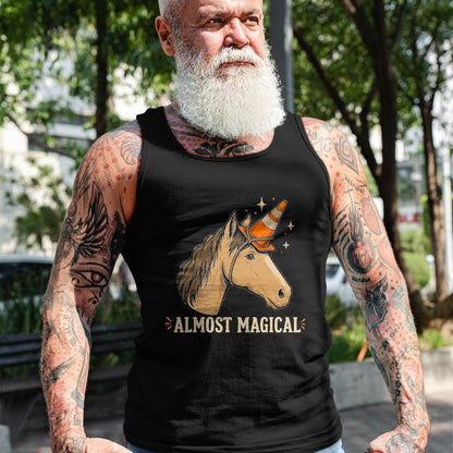 Best Horse Lover Shirt , Funny Horse UnisexT-Shirt/Hoodie/Sweatshirt HLT00 - Almost Magical Funny Horse Unicorn Humor T-Shirt, Men, Black, 3X-Large