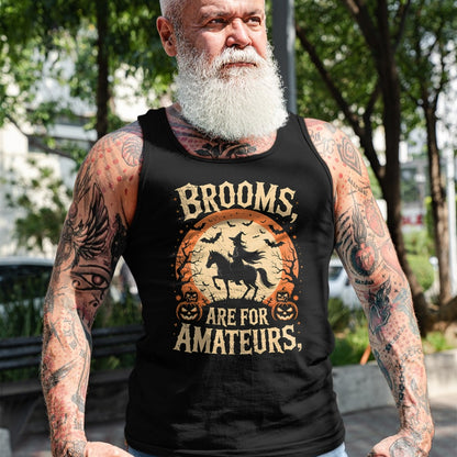 Best Horse Lover Shirt , Funny Horse UnisexT-Shirt/Hoodie/Sweatshirt HLT00 - Brooms are for Amateurs Horse Riding Funny Halloween T-Shirt