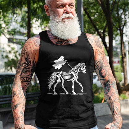 Best Horse Lover Shirt , Funny Horse UnisexT-Shirt/Hoodie/Sweatshirt HLT00 - Cute Ghost Walking Skeleton Horse Halloween T-Shirt