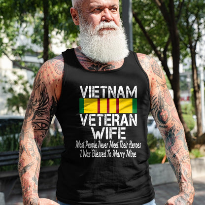 Best Wife Shirt, Wife and Husband Unisex T-Shirt/Hoodie/Sweatshirt HLT00 - Gift for wife T shirt, lucky wife   Vietnam Veteran Wife Gift T-Shirt