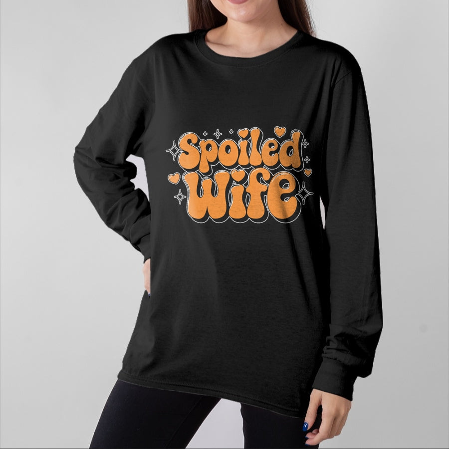 Best Wife Shirt, Wife and Husband Unisex T-Shirt/Hoodie/Sweatshirt HLT00 - Gift for wife T shirt, spoiled wife   Womens Spoiled Wife V-Neck T-Shirt