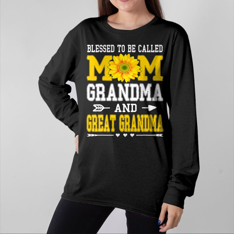 Best Grandma Shirt, Proud Grandma Unisex T-Shirt/Hoodie/Sweatshirt HLT00 - Blessed To Be Called Mom Grandma Great Grandma Mother's Day T-Shirt