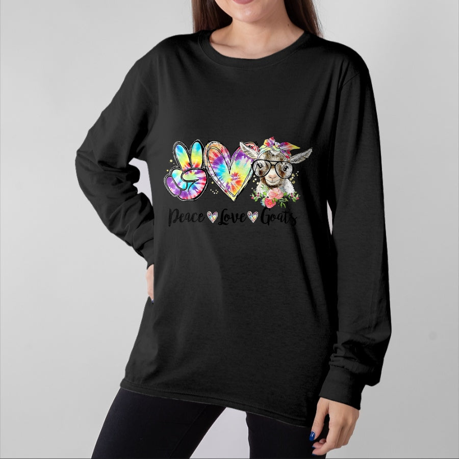 Best Farmer Life Shirt, Funny Farmer UnisexT-Shirt/Hoodie/Sweatshirt HLT00 - Tie Dye Peace Love Goats Farm Girl Goat Lover Funny T-Shirt