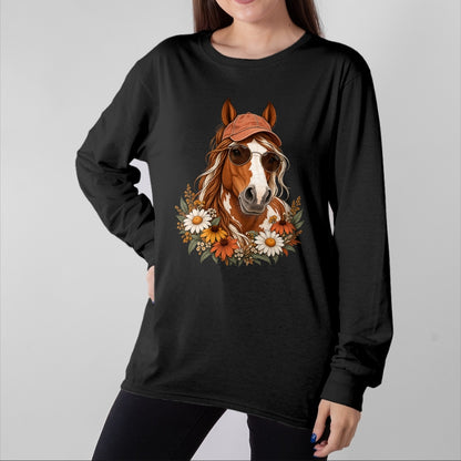 Best Horse Lover Shirt , Funny Horse UnisexT-Shirt/Hoodie/Sweatshirt HLT00 - Cute Floral Horse Western Cowgirl for Kids Girls T-Shirt