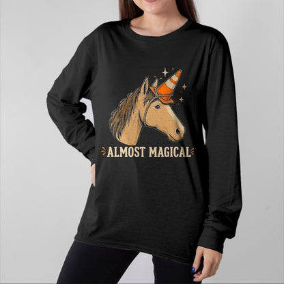Best Horse Lover Shirt , Funny Horse UnisexT-Shirt/Hoodie/Sweatshirt HLT00 - Almost Magical Funny Horse Unicorn Humor T-Shirt, Men, Black, 3X-Large