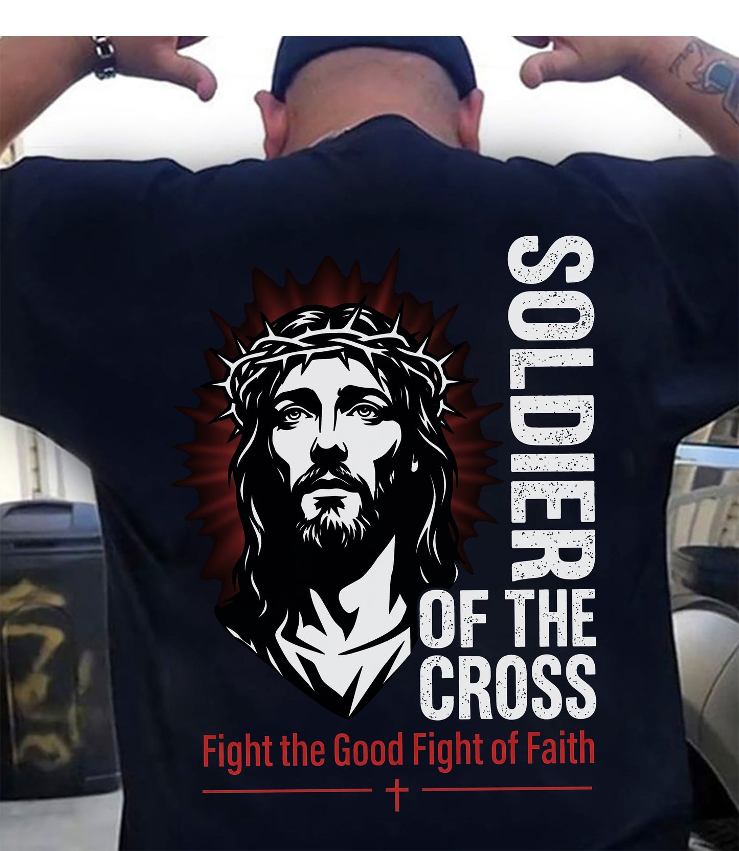 SOLDIER OF THE CROSS  - CHRISTIAN T-SHIRT - FOR MEN NTTD00 (SKU2608-133)