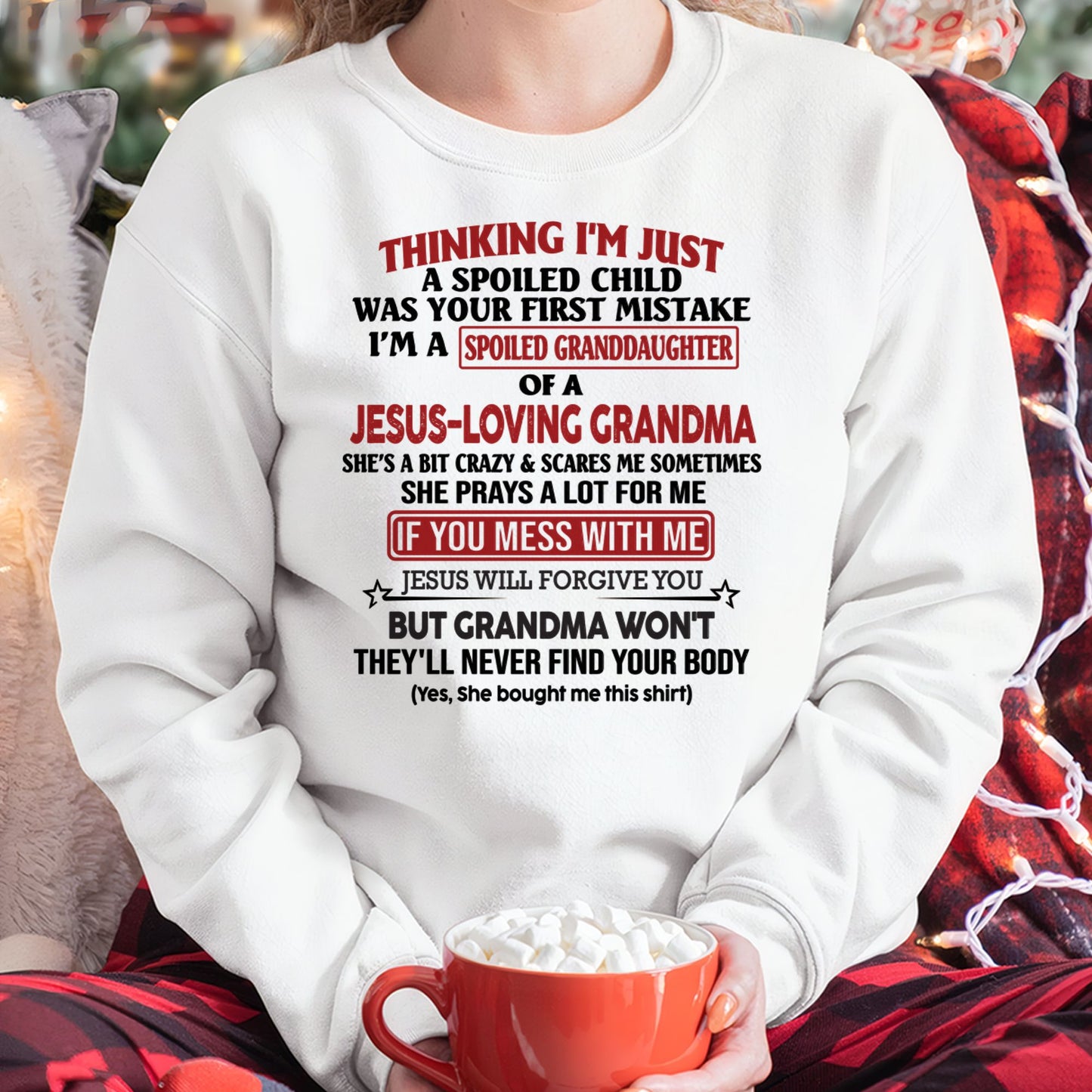 Christian Girl Shirt – Spoiled by Grandma – From Grandma to Granddaughter NTTD00 (SKU07-181-00)
